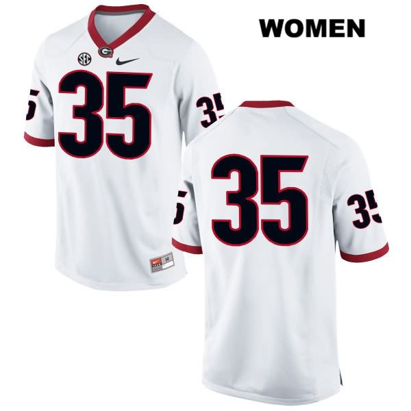 Georgia Bulldogs Women's Aaron Davis #35 NCAA No Name Authentic White Nike Stitched College Football Jersey USR7556OO